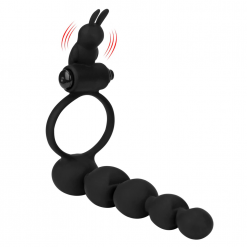 OLO  Double Penetration Strapon Dildo Anal Bead Sex Toys for Couple Butt Plug G-spot Vibrator Penis Vibrating Ring
